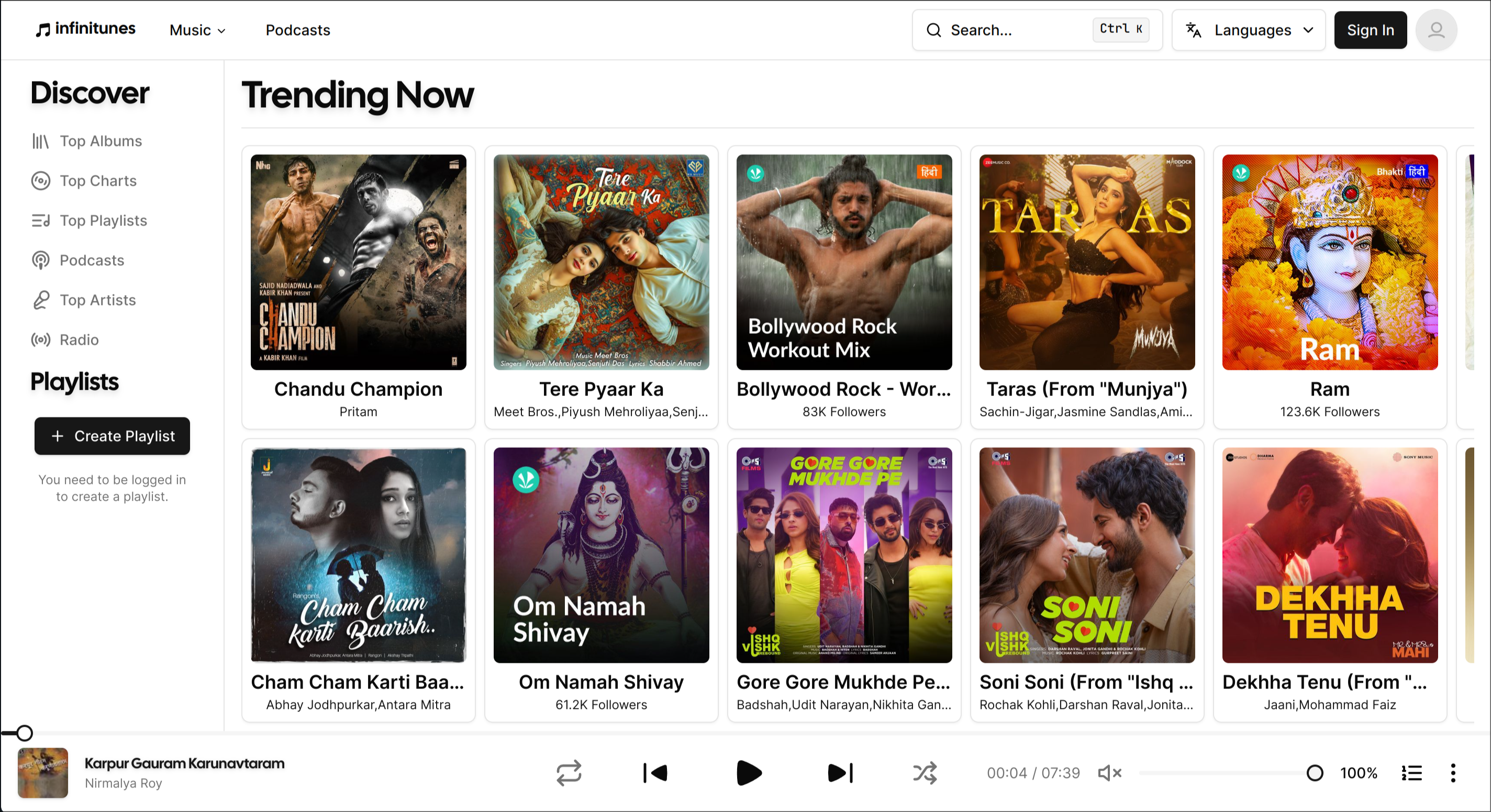 Infinitunes - Music Streaming Platform